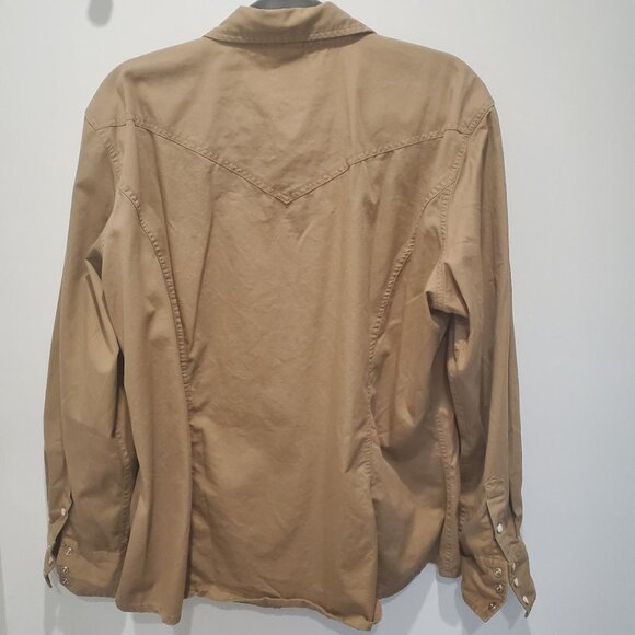 Women's Carhartt Tan Western Cowgirl Button Down Snap Shirt  XL - Picture 2 of 6
